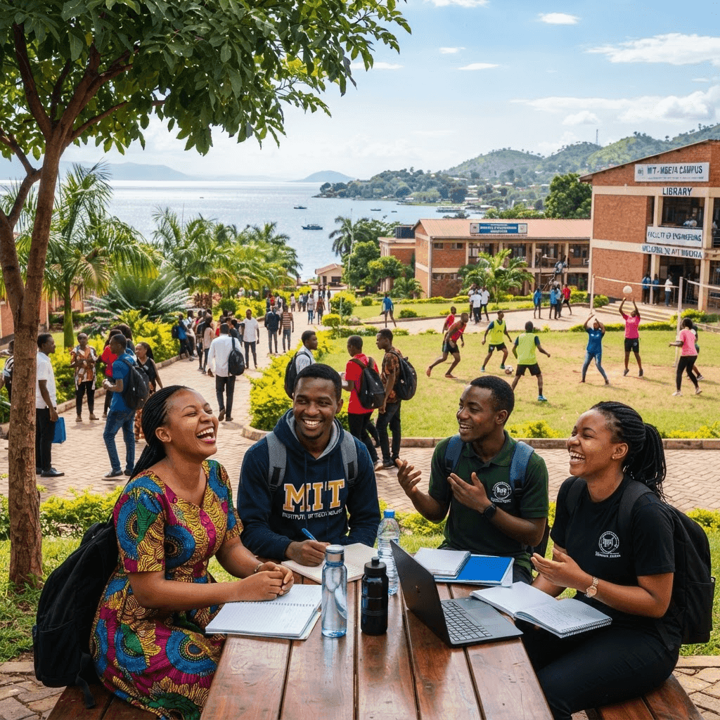 Students enjoying campus life at LZPI